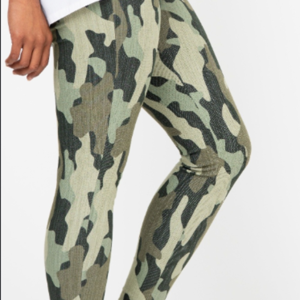 KNIT JEGGINGS OLIVE CAMO (REENFORCED ELASTIC WAIST